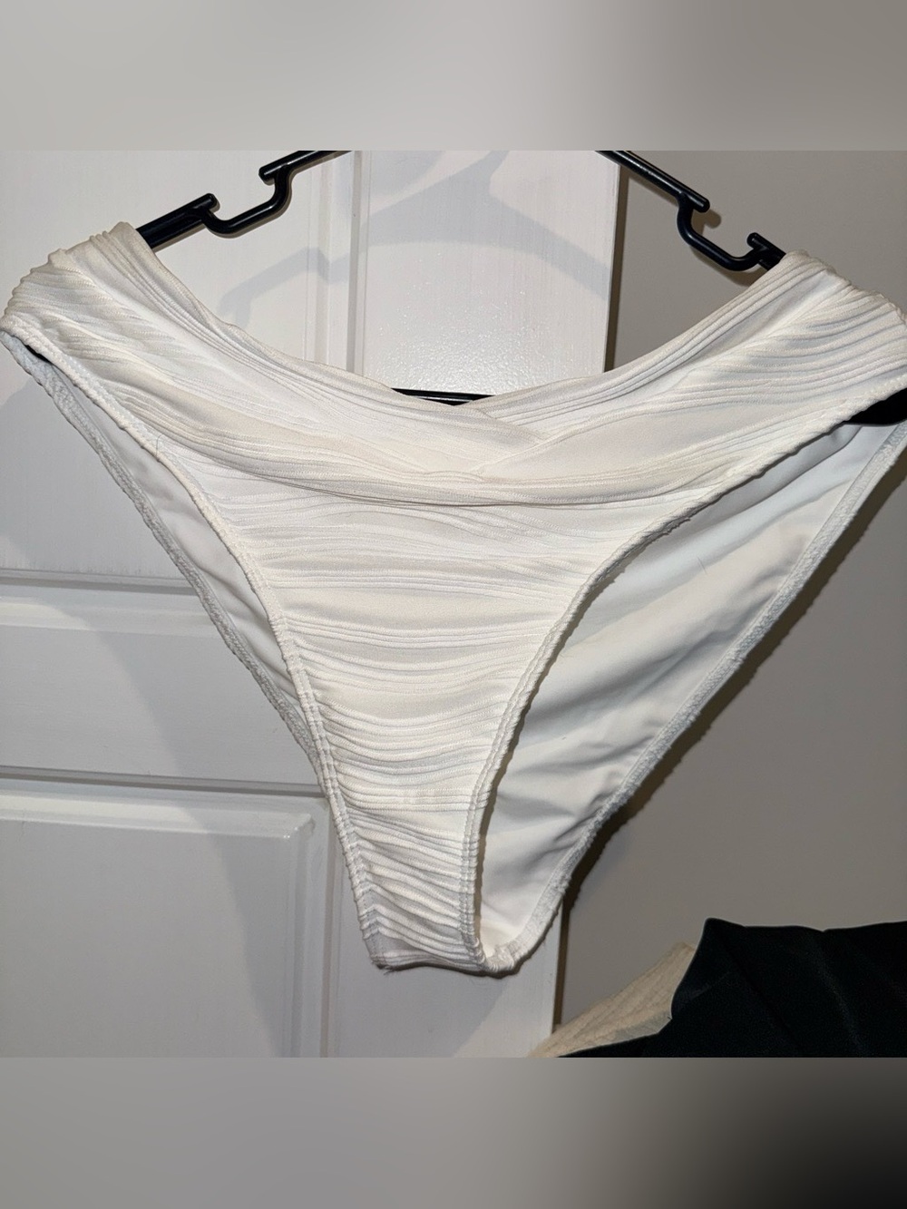 Zaful White Ruched Bikini Bottom